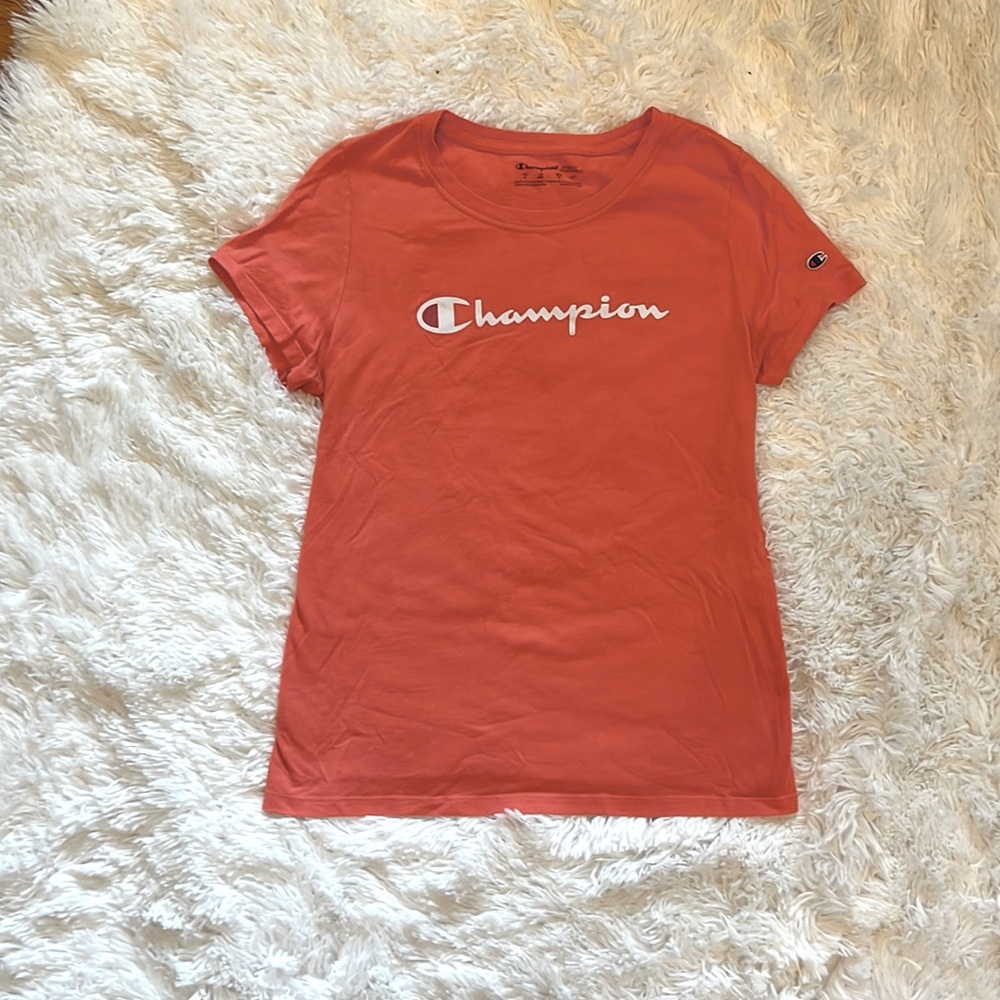 Champion short sleeve T-shirt coral orange color